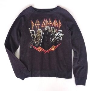 Def Leppard Band Brown Long Sleeve Concert Sweatshirt Women’s Top XS